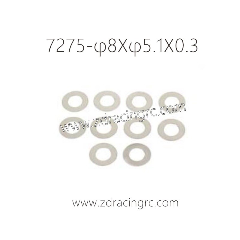 7275 φ8Xφ5.1X0.3 Washers Parts For ZD RACING RC Car