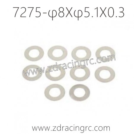 7275 φ8Xφ5.1X0.3 Washers Parts For ZD RACING RC Car