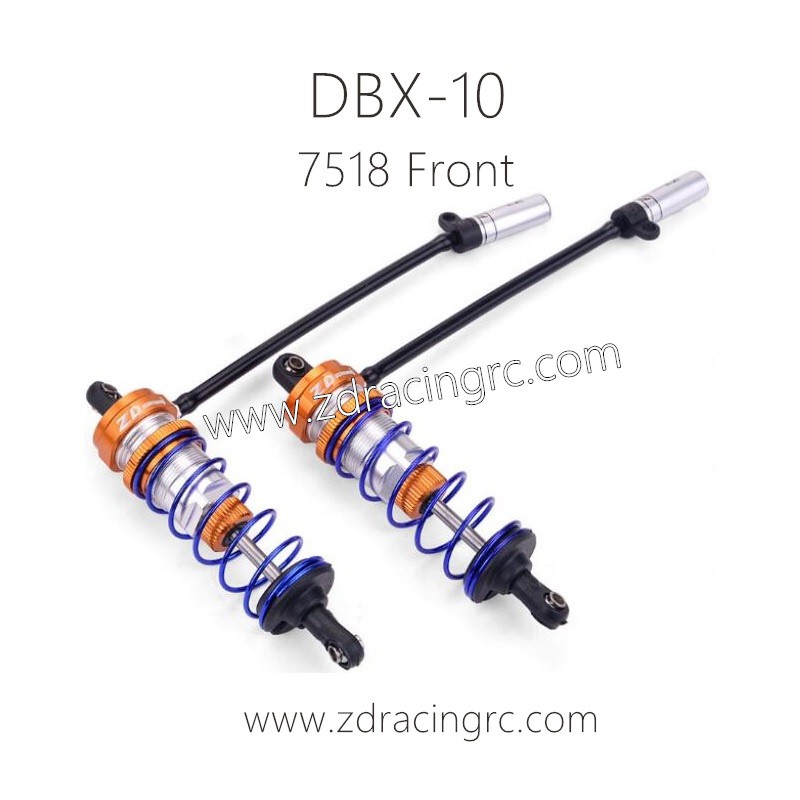 ZD RACING DBX 10 Parts 7518 Front shock set gray