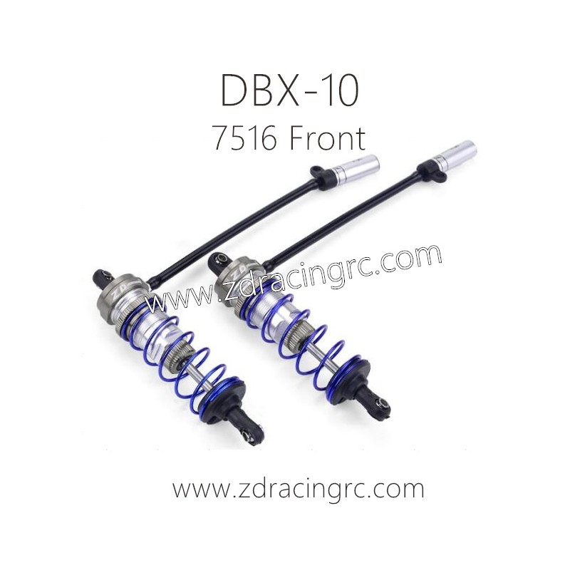 ZD RACING DBX 10 Parts 7516 7518 Front shock set gray
