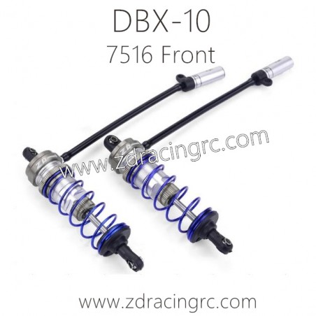 ZD RACING DBX 10 Parts 7516 7518 Front shock set gray