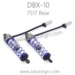 ZD RACING DBX 10 Parts 7517 Rear shock set gray
