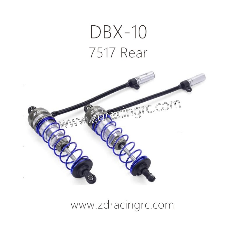 ZD RACING DBX 10 Parts 7517 Rear shock set gray