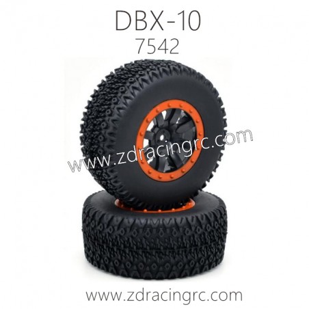 ZD RACING DBX 10 Parts 7542 Brushed wheels tire set red 110X45MM