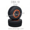 ZD RACING DBX 10 Parts 7542 Brushed wheels tire set red 110X45MM