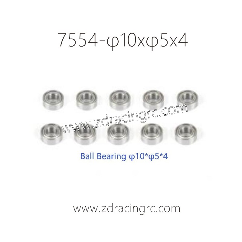 7554-Brushless Ball Bearing φ10xφ5x4 Parts for ZD RACING RC Car