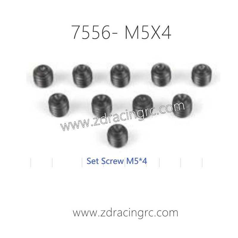 7556 Brushless Set Screw M5X4 Parts for ZD RACING RC Car