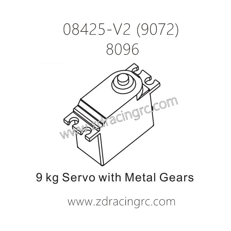 ZD RACING 9072 BX-8 Parts 8096 9KG Servo with Metal Gears