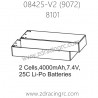 ZD RACING 9072 BX-8 Parts 8101 2 Cells 4000mAh 7.4V 25C Lipo Battery
