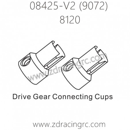 ZD RACING 9072 08425-V2 Parts 8120 Drive Gear Connecting Cups