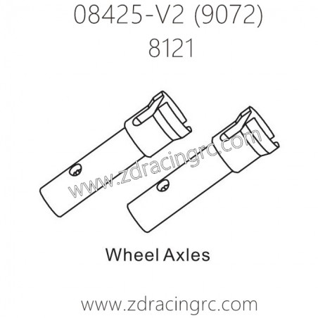 ZD RACING 9072 08425-V2 Parts 8121 Wheel Axles