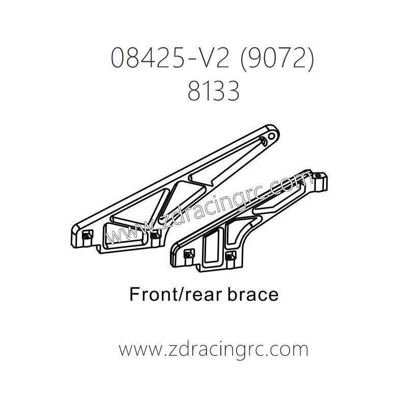 ZD RACING 9072 08425-V2 Parts 8133 Front Rear Brace