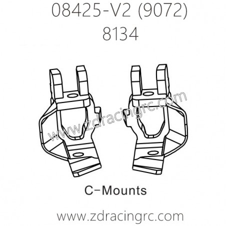 ZD RACING 9072 08425-V2 Parts 8134 C-Mounts