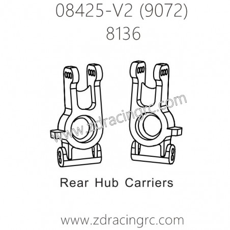 ZD RACING 9072 Parts 8136 Rear Hub Carriers