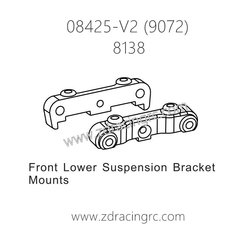 ZD RACING 9072 Parts 8138 Front Lower Suspension Bracket Mounts