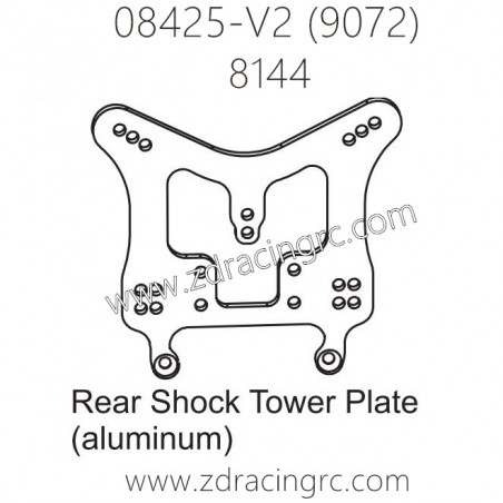 ZD RACING 9072 Parts 8144 Rear Shock Tower Plate Aluminum