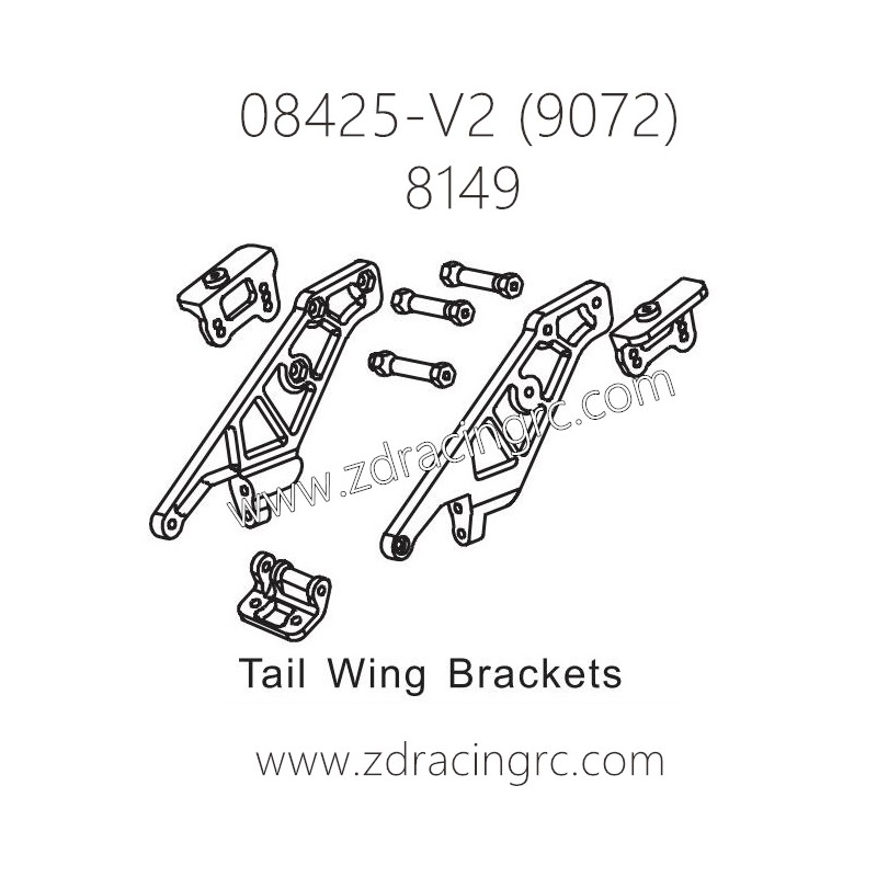 ZD RACING 9072 Parts 8149 Tail Wing Brackets