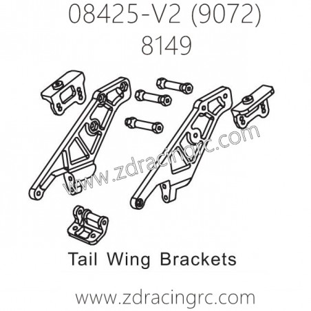 ZD RACING 9072 Parts 8149 Tail Wing Brackets