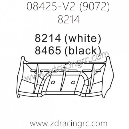ZD RACING 9072 Parts 8214 Withe 8465 black Tail Wing
