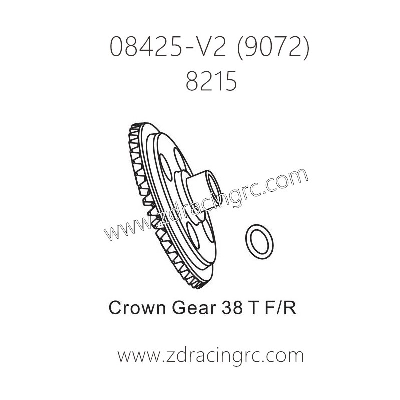 ZD RACING 9072 Parts 8215 Crown Gear 38T front or Rear