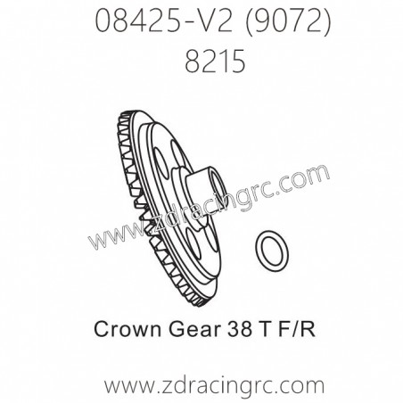 ZD RACING 9072 Parts 8215 Crown Gear 38T front or Rear