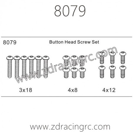 8079 Button Head Screw Set Parts For ZD RACING EX07