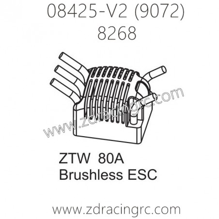 ZD RACING 9072 Parts 8268 ZTW 80A Brushless ESC