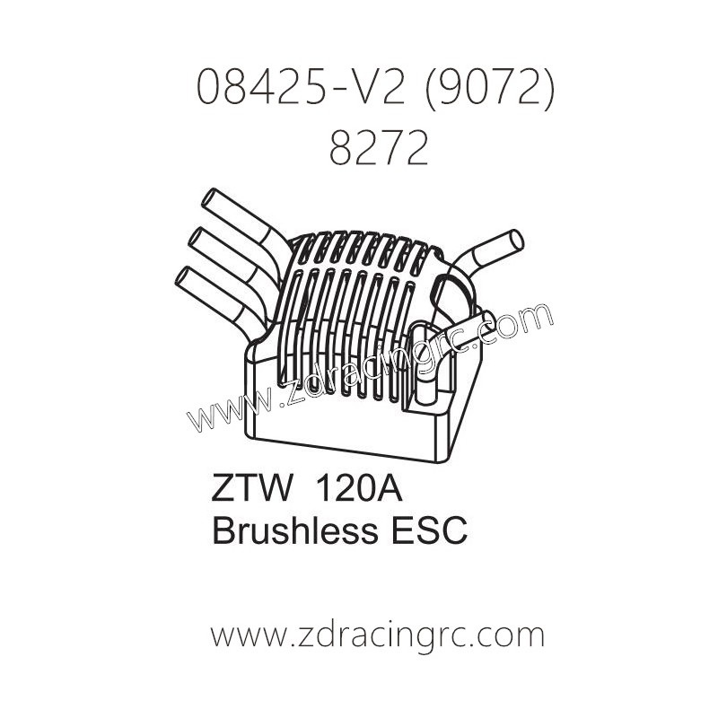 ZD RACING 9072 Parts 8272 ZTW 120A Brushless ESC