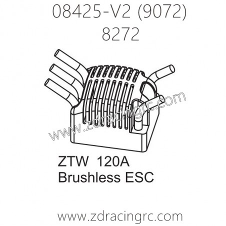 ZD RACING 9072 Parts 8272 ZTW 120A Brushless ESC ZD RACING 9072 Parts 8272 ZTW 120A Brushless ESC