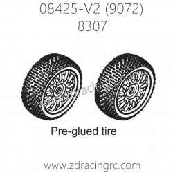 ZD RACING 9072 Parts 8307 Pre-Guled Tire