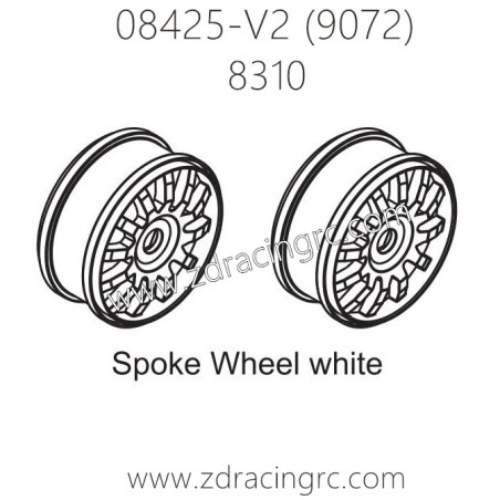 ZD RACING 9072 Parts 8310 Spoke Wheel White