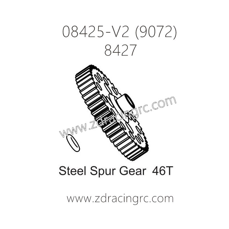 ZD RACING 9072 Parts 8427 Steel Spur Gear 46T
