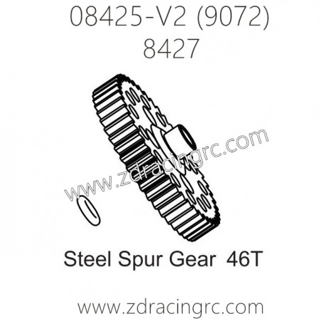 ZD RACING 9072 Parts 8427 Steel Spur Gear 46T
