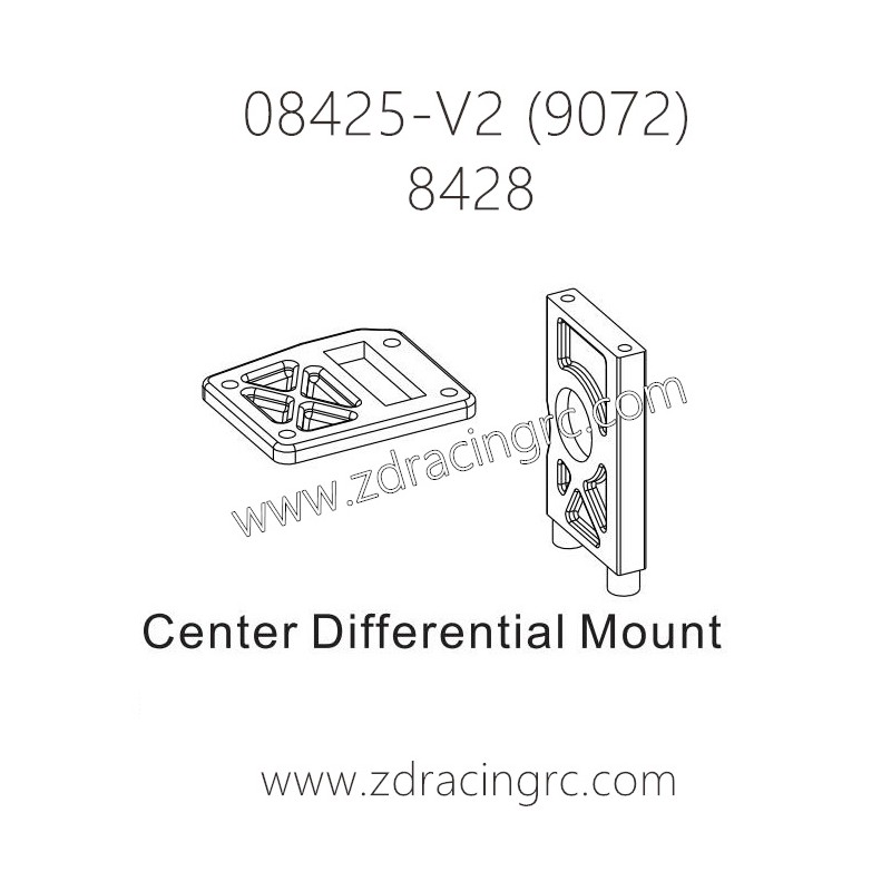 ZD RACING 9072 Parts 8428-Center Differential Mount