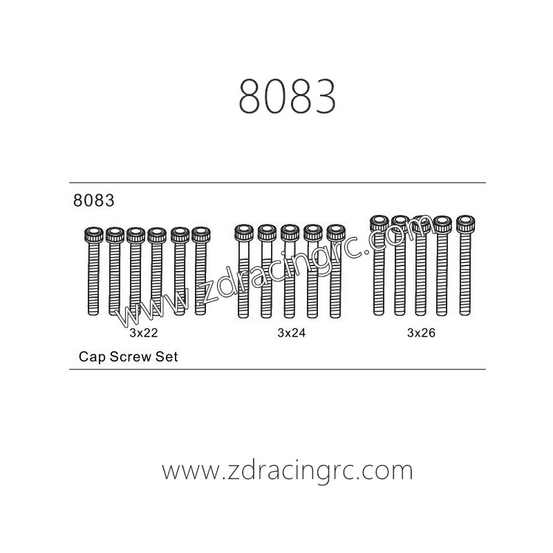 8083 Cap Screw Set Parts For ZD RACING EX07