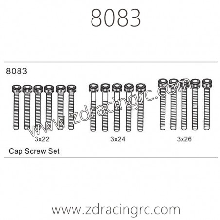 8083 Cap Screw Set Parts For ZD RACING EX07