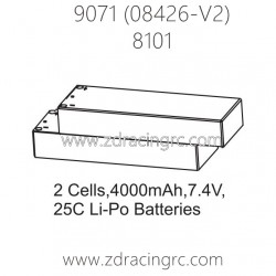 ZD RACING Pirates2 TC-8 Parts 8101 2 Cells 4000mAh 7.4V 25C Lipo Battery