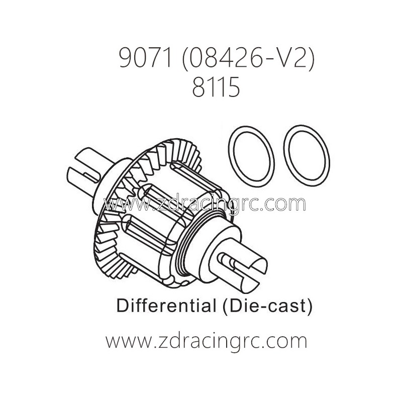 ZD RACING Pirates2 TC-8 Parts 8115 Differential Die-Cast