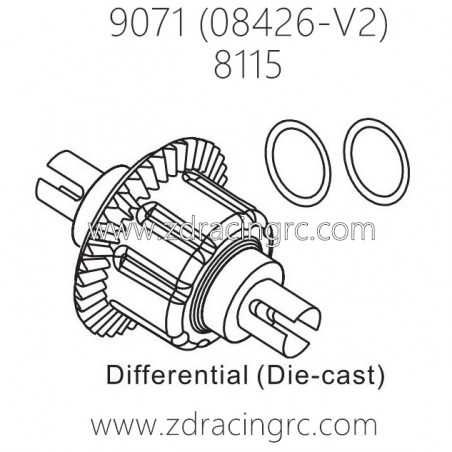 ZD RACING Pirates2 TC-8 Parts 8115 Differential Die-Cast