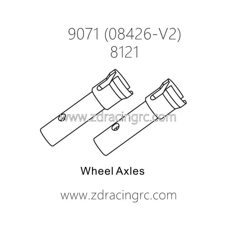 ZD RACING Pirates2 TC-8 9071 V2 Parts 8121 Wheel Axles
