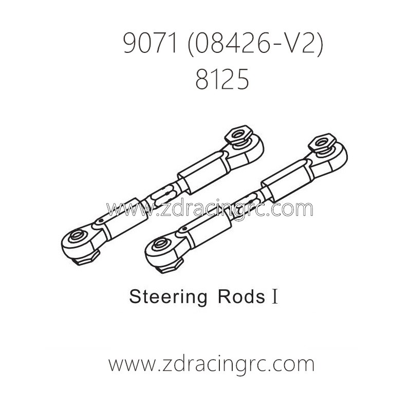ZD RACING Pirates2 TC-8 9071 V2 Parts 8125 Steering Rods I