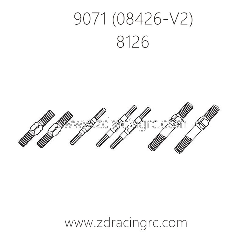 ZD RACING Pirates2 TC-8 9071 V2 Parts 8126 All Rods