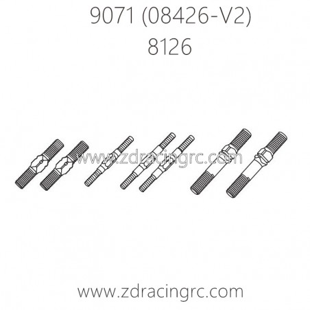 ZD RACING Pirates2 TC-8 9071 V2 Parts 8126 All Rods