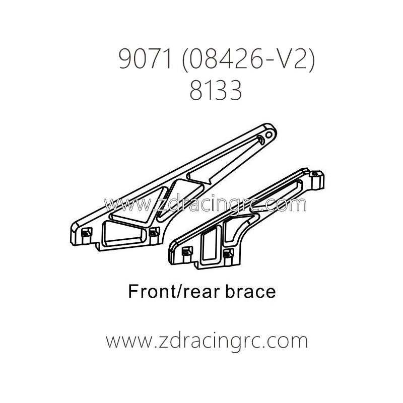 ZD RACING Pirates2 TC-8 9071 V2 Parts 8133 Front Rear Brace