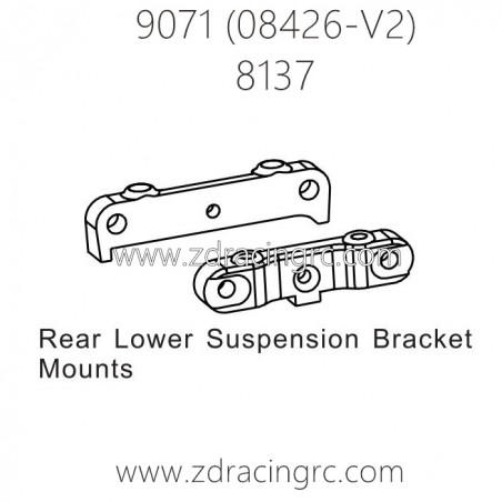 ZD RACING Pirates2 TC-8 9071 V2 Parts 8137 Rear Lower Suspension Bracket Mounts