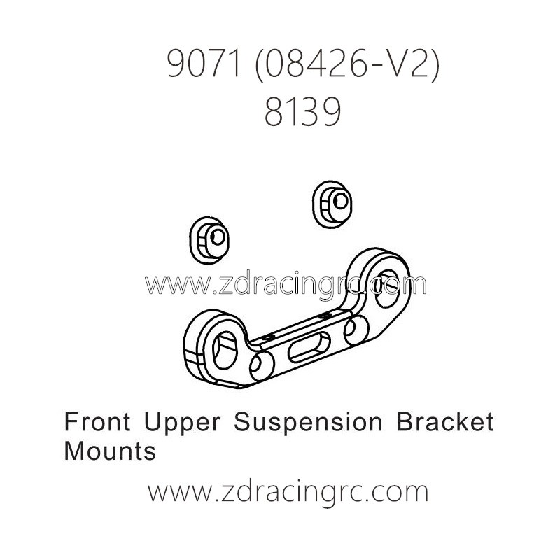 ZD RACING Pirates2 TC-8 9071 V2 Parts 8139 Front Upper Suspension Bracket Mounts