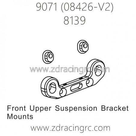ZD RACING Pirates2 TC-8 9071 V2 Parts 8139 Front Upper Suspension Bracket Mounts