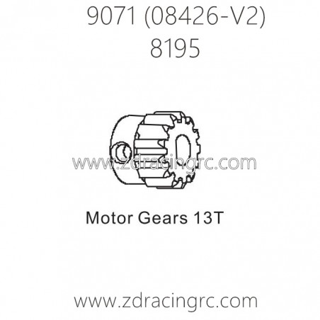 ZD RACING Pirates2 TC-8 9071 V2 Parts 8195 Motor Gears 13T