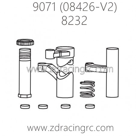 ZD RACING Pirates2 TC-8 9071 V2 Parts 8232 Steering set ZD RACING Pirates2 TC-8 9071 V2 Parts 8232 Steering set