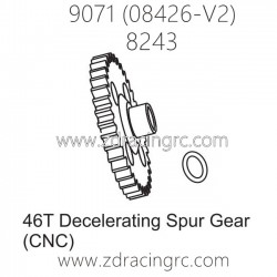 ZD RACING Pirates2 TC-8 9071 V2 Upgrade Parts 8243 46T Decelerating Spur Gear CNC